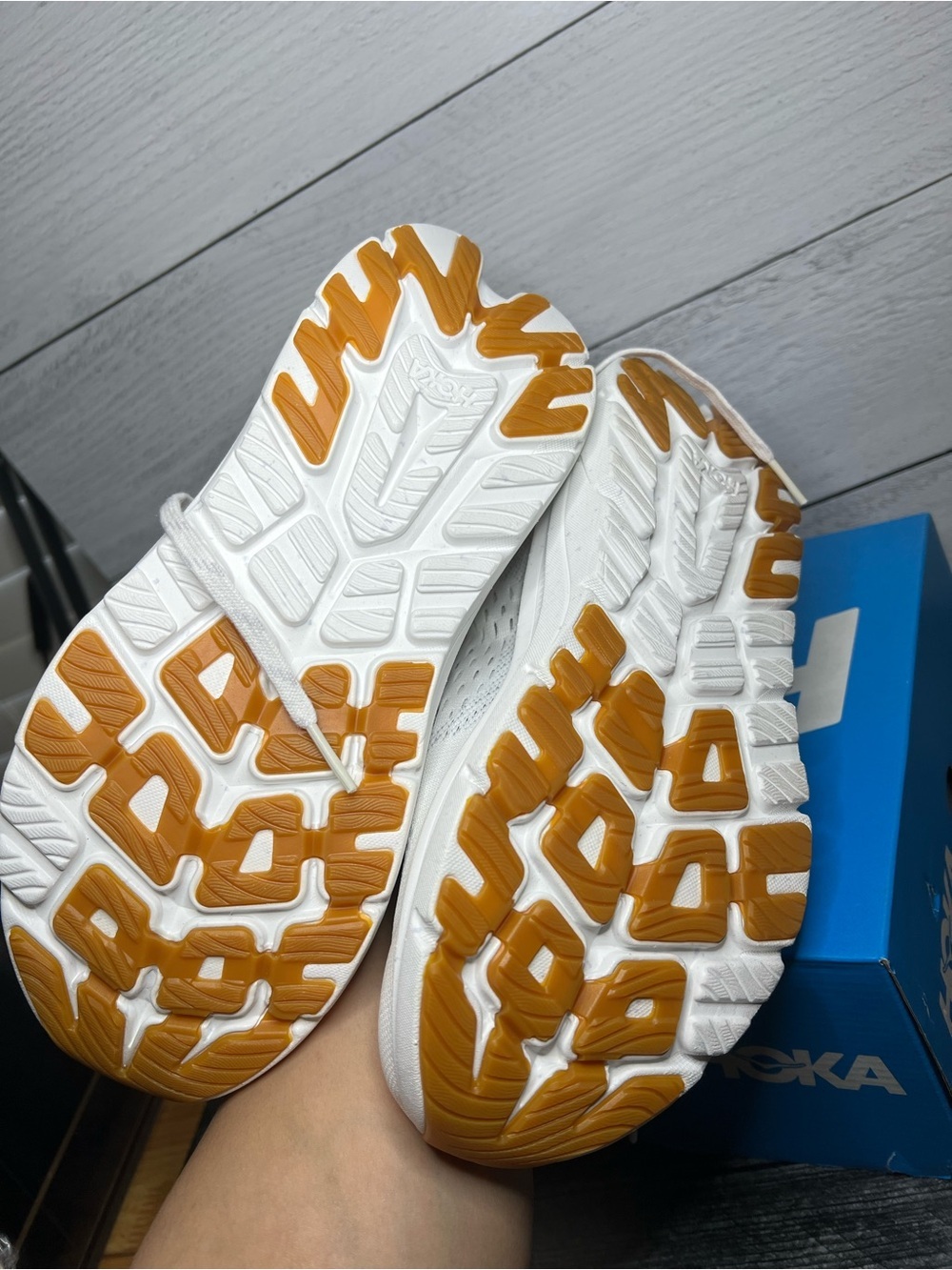 Hoka MENS Kawana All-White Cushioned Running Sneakers - Picture 4 of 4
